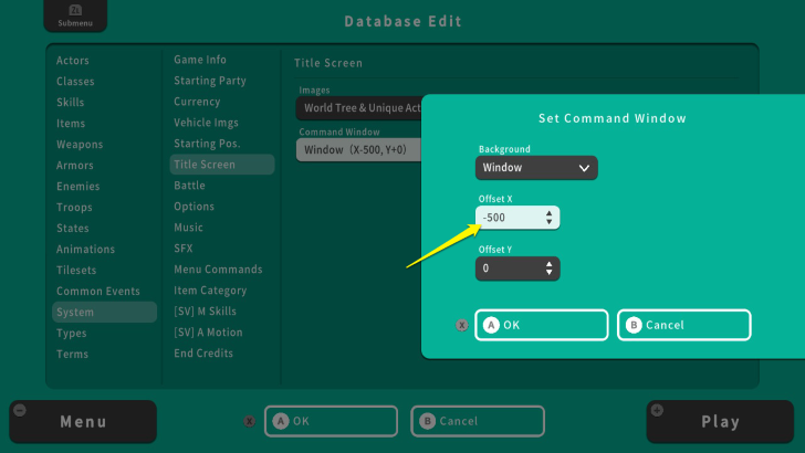 RPG MAKER WITH Offset X