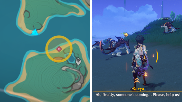 Genshin Impact Those Searching for the Mysterious Island Walkthrough - Defeat the Koholasaurs