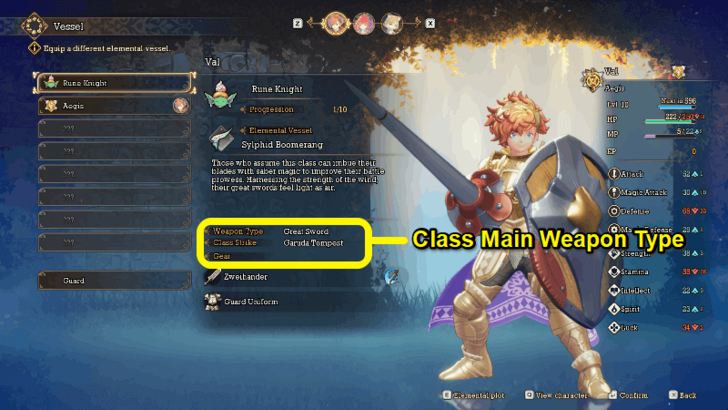 Visions of Mana - Main Weapon Type