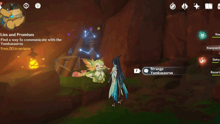 Find a way to communicate with the Yumkasaurus