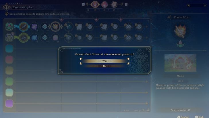 Visions of Mana - How to Farm and Use Gold Clovers Elemental Points