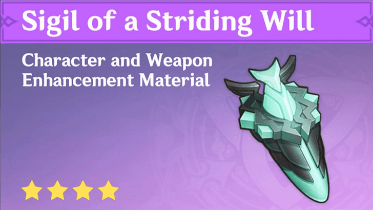 Genshin Impact - How to Get Sigil of a Striding Will and Effects