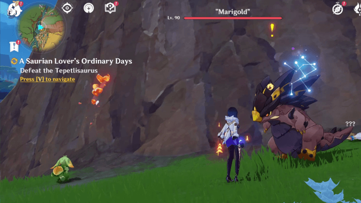 Genshin Impact A Saurian Lover’s Ordinary Days Walkthrough - Defeat the Tepetlisaurus