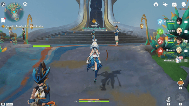 Genshin Impact Home of the Hot Springs Walkthrough - Go with Mualani to find Amina