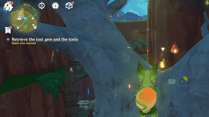 Genshin Impact Gifts and Gifts in Return Walkthrough - Retrieve the lost gem and the tools - Location 2mode:show