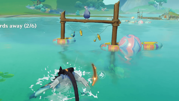 Genshin Impact Stride on Rainbows, Split the Waves Walkthrough - Flowcurrent Bird 3