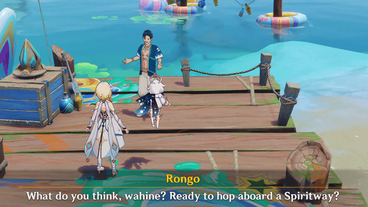 Genshin Impact Stride on Rainbows, Split the Waves Walkthrough - Check on the Great Training Area of the Springs