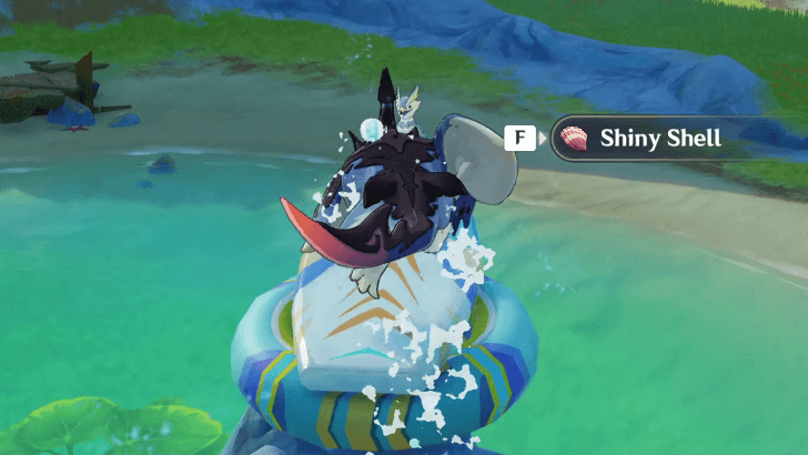 Genshin Impact Stride on Rainbows, Split the Waves Walkthrough - Shiny Shell Location 1