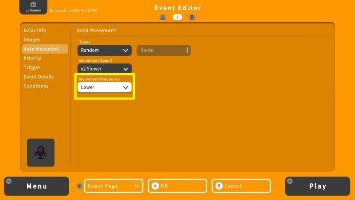 RPG MAKER WITH Move Frequency