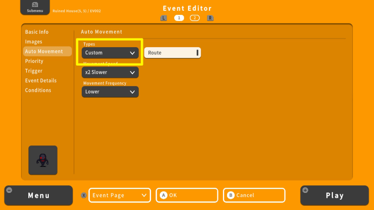 RPG MAKER WITH Custom Movement
