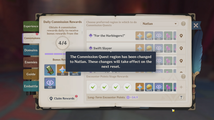 Genshin Impact - How to Get Natlan Daily Commissions - Daily Commissions Take Effect on Next Reset