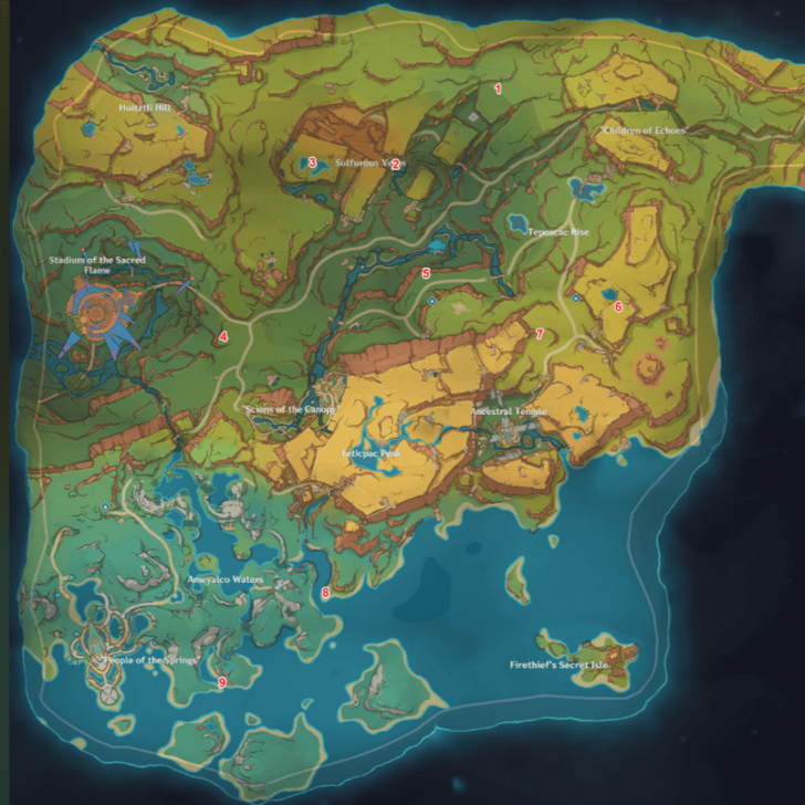 Genshin - Wayob Manifestation Locations