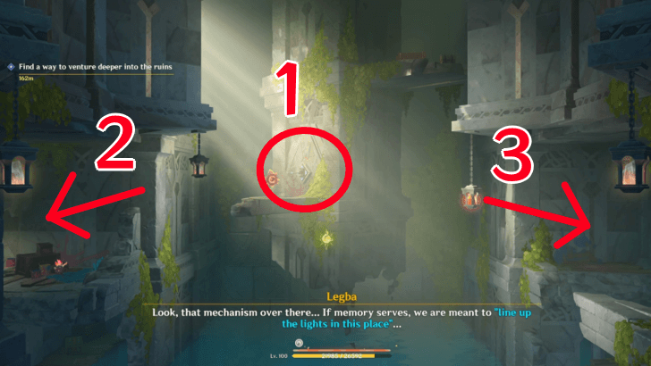 Ancestral Temple lamp puzzles