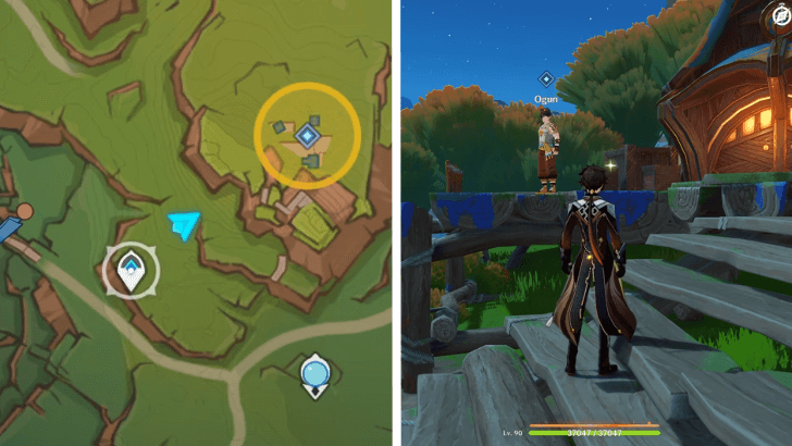 Genshin Impact The Case of the Crafting Bench Walkthrough - Go to the outdoor training area to gather testimonies