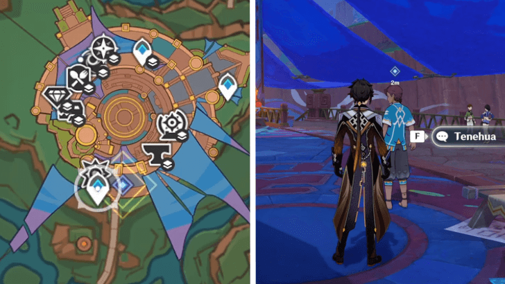 Genshin Impact The Case of the Crafting Bench Walkthrough - Go to the Stadium of the Sacred Flame and report to the judge