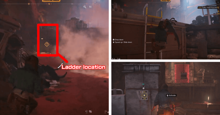 Go up the ladder and head to the activation switch