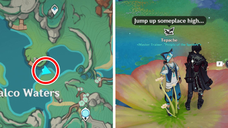 Genshin Impact Azure Obsidian Ring - Quite the Splash! Challenge Location