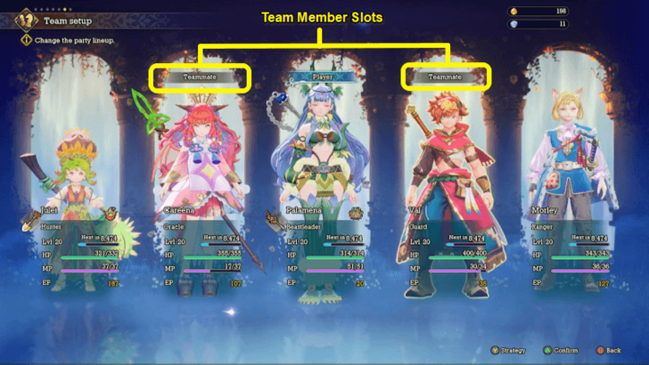 Visions of Mana - Change Party Members Slots