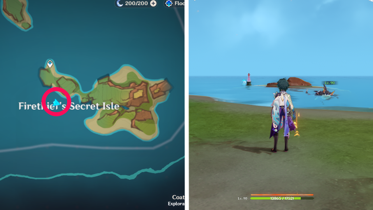 Genshin Impact - Firethief Secret Isle Second Challenge Location