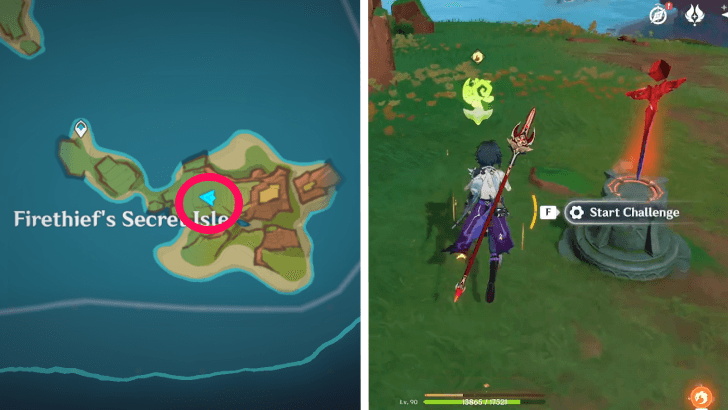 Genshin Impact - Firethief Secret Isle Fourth Challenge Location