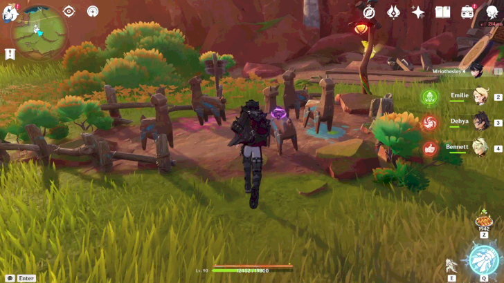 Wooden Model Alpacas Hanging from a Rope