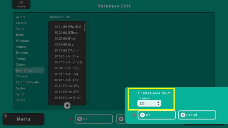 RPG MAKER WITH Animation List