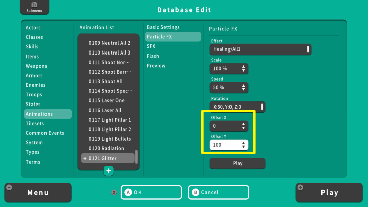 RPG MAKER WITH Offset XY