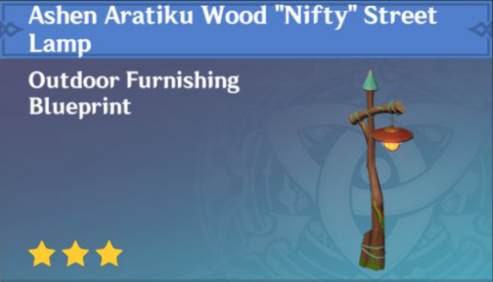Genshin Impact - How to Get Ashen Aratiku Wood "Nifty" Street Lamp Furnishing