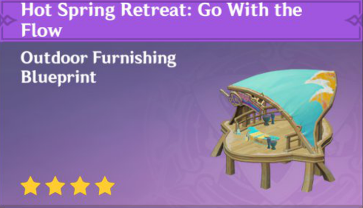 Genshin Impact - How to Get Hot Spring Retreat: Go With the Flow Furnishing