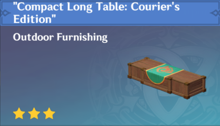 Genshin Impact - How to Get "Compact Long Table: Courier