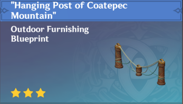 Genshin Impact - How to Get "Hanging Post of Coatepec Mountain" Furnishing