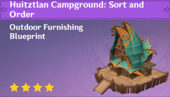 Genshin Impact - How to Get Huitztlan Campground: Sort and Order Furnishing