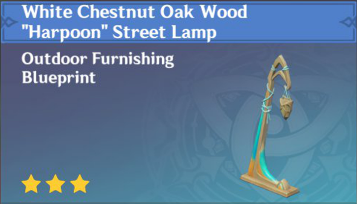 Genshin Impact - How to Get White Chestnut Oak Wood "Harpoon" Street Lamp Furnishing