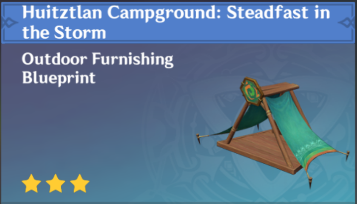 Genshin Impact - How to Get Huitztlan Campground: Steadfast in the Storm Furnishing