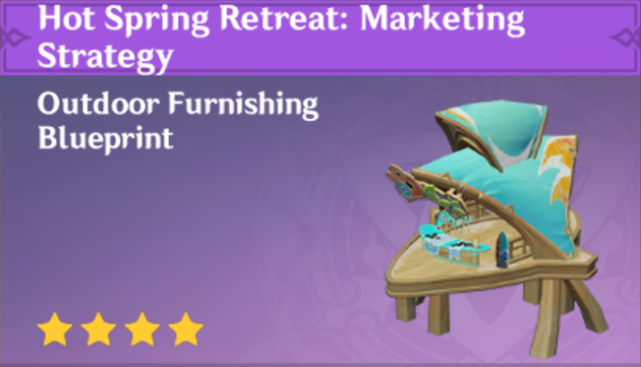 Genshin Impact - How to Get Hot Spring Retreat: Marketing Strategy Furnishing