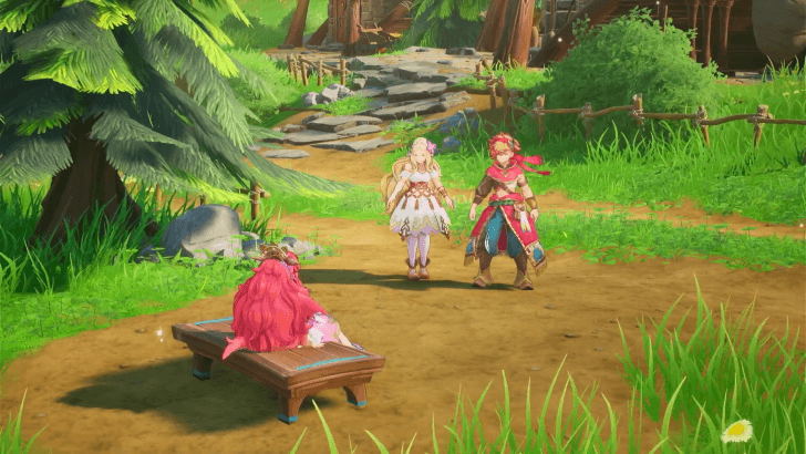 Visions of Mana - Careena Sitting on a Bench