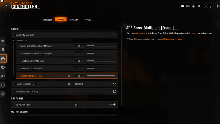 Adjust Mouse and Controller Sensitivity