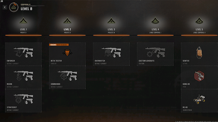 BO6 Progression Window