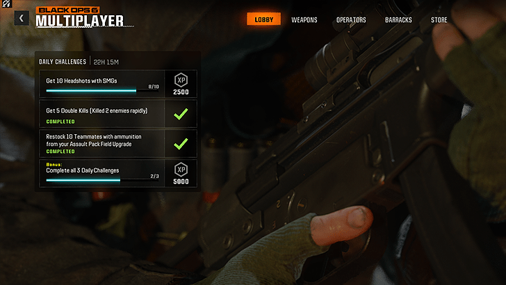 Find Daily Challenges in the Lobby