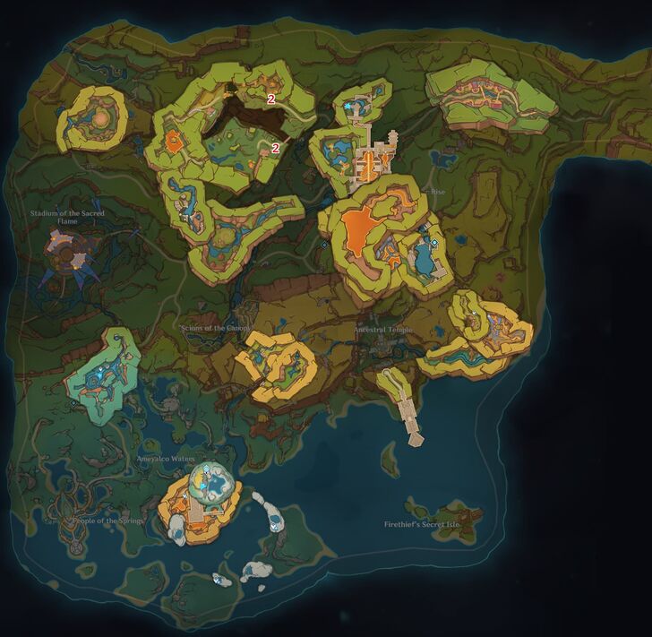 Genshin - 5.0 Map Pyro Crystalfly Underground