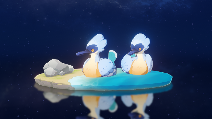 Genshin Impact - Blue Mountain Spoonbill 3D Image, mode;show