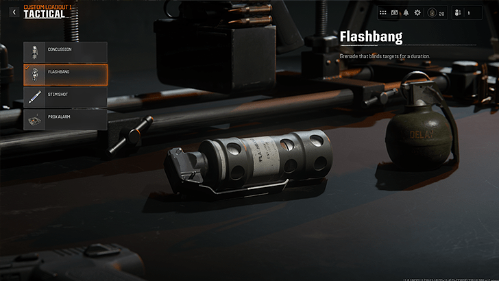 Equip Flashbangs in the Loadout Menu