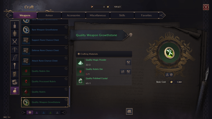 Throne and Liberty - Growthstone Crafting