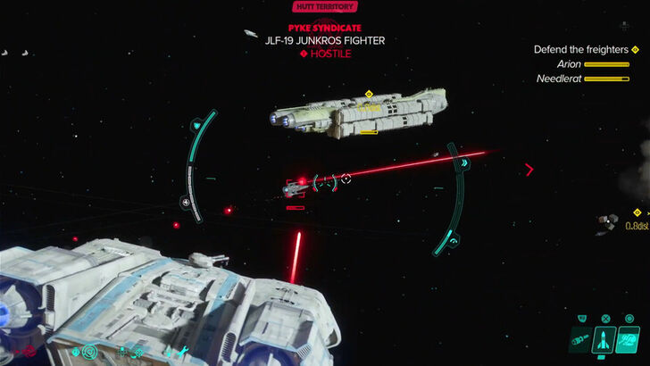 Star Wars Outlaws Defend Freighters
