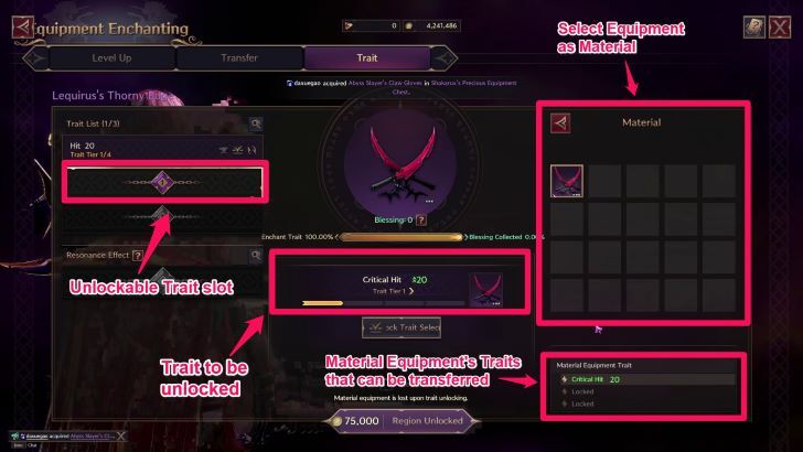 Throne and Liberty - Trait Enchantment