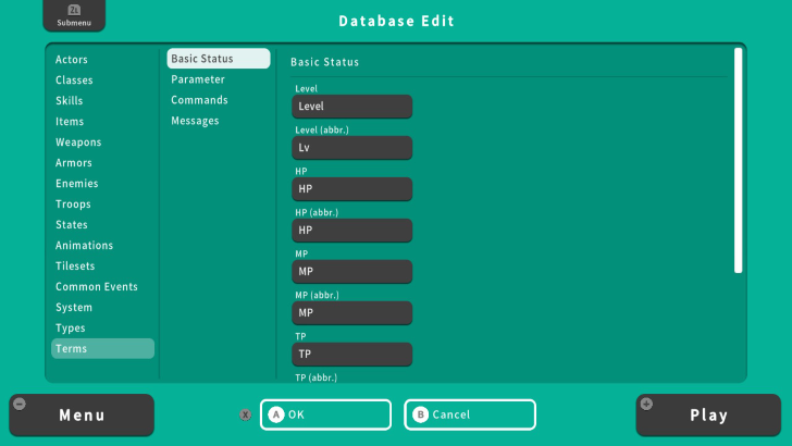 RPG MAKER WITH Terms Database
