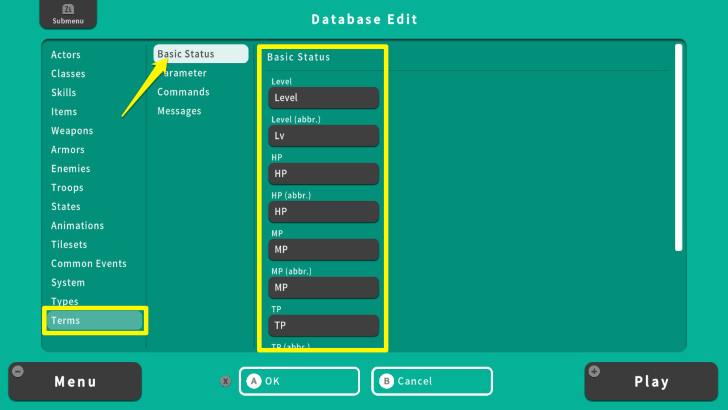 RPG MAKER WITH Basic Status