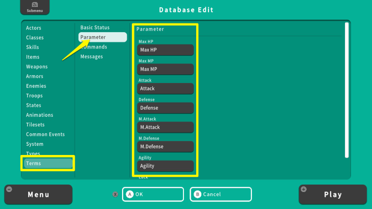 RPG MAKER WITH Parameter