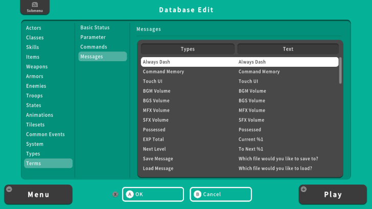 RPG MAKER WITH Messages