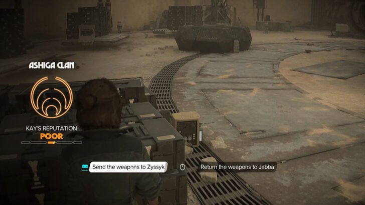 Star Wars Outlaws Give Weapons to Zyssk